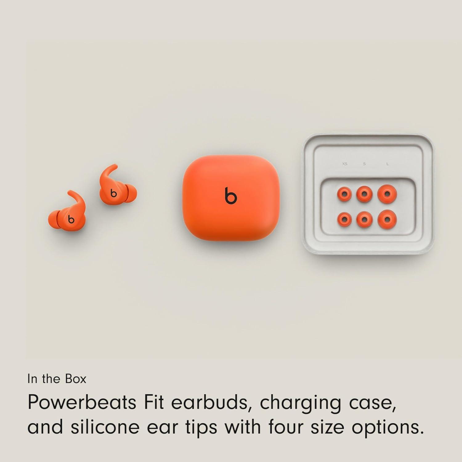 imageBeats Powerbeats Fit Wireless Noise Cancelling Workout Earbuds with SecureFit Wingtips Up to 30Hour Battery Life Sweat ampamp Water Resistant Apple ampamp Android Compatible Power PinkSpark Orange