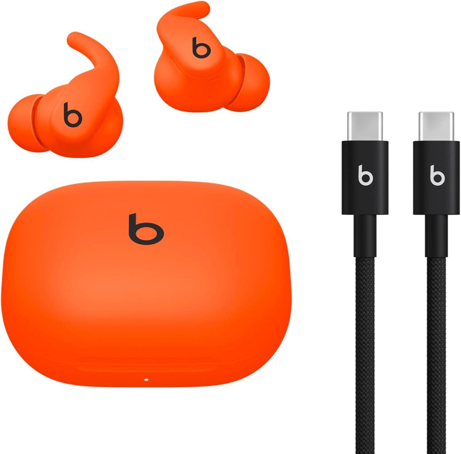 imageBeats Powerbeats Fit Wireless Noise Cancelling Workout Earbuds with SecureFit Wingtips Up to 30Hour Battery Life Sweat ampamp Water Resistant Apple ampamp Android Compatible Power PinkSpark Orange