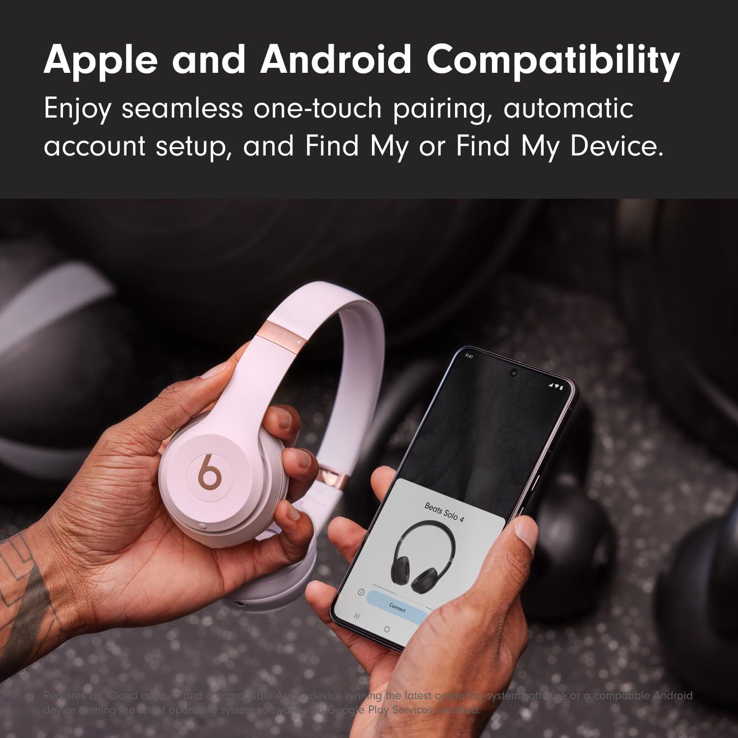 imageBeats Solo 4 Wireless OnEar Bluetooth Headphones Up to 50Hour Battery Life UltraLightweight Comfort Powerful and Balanced Sound Apple ampamp Android Compatible Amazon Exclusive Metallic PinkCloud Pink