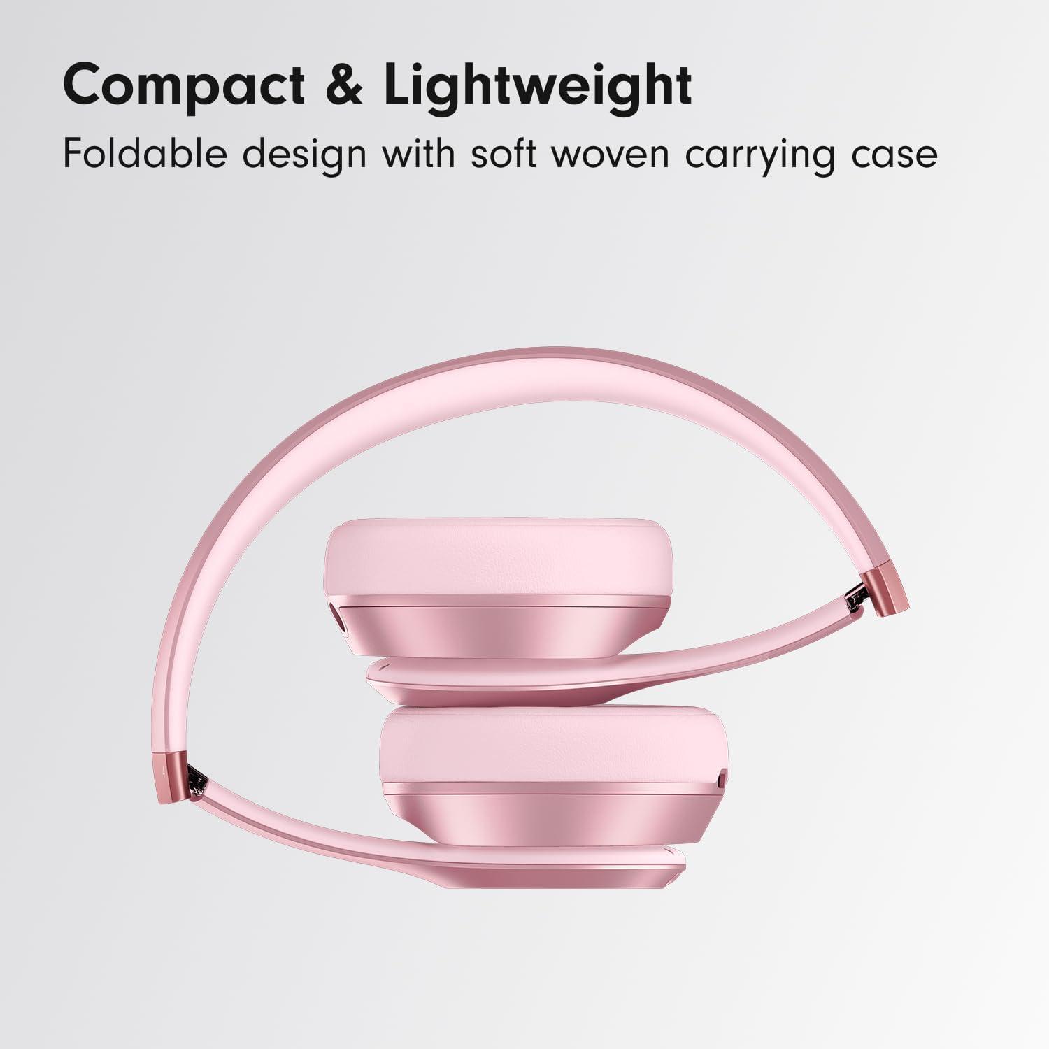 imageBeats Solo 4 Wireless OnEar Bluetooth Headphones Up to 50Hour Battery Life UltraLightweight Comfort Powerful and Balanced Sound Apple ampamp Android Compatible Amazon Exclusive Metallic PinkMetallic Pink