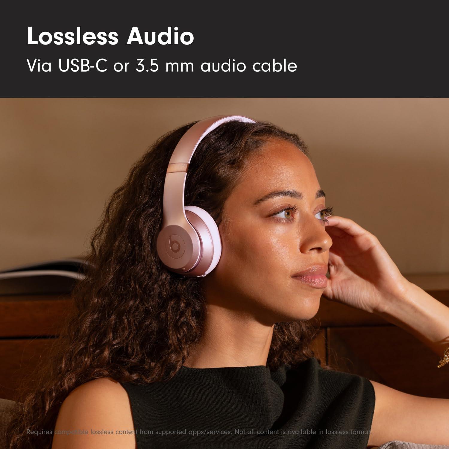 imageBeats Solo 4 Wireless OnEar Bluetooth Headphones Up to 50Hour Battery Life UltraLightweight Comfort Powerful and Balanced Sound Apple ampamp Android Compatible Amazon Exclusive Metallic PinkMetallic Pink