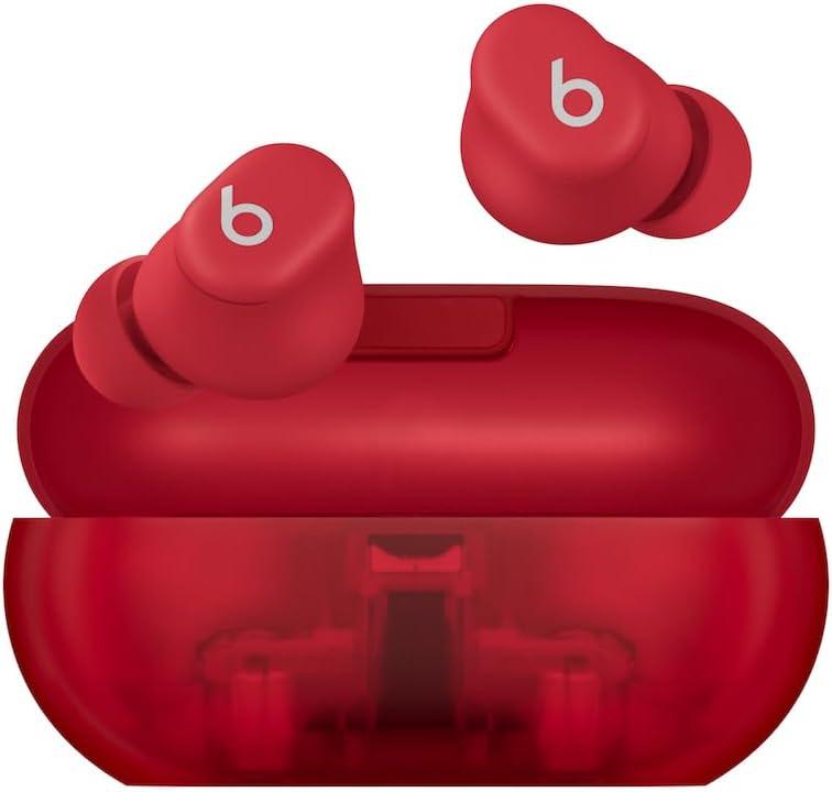 imageBeats Solo Buds Wireless Bluetooth Earbuds 18 Hours of Battery Life Apple ampamp Android Compatibility Builtin Microphone Matte BlackTransparent Red