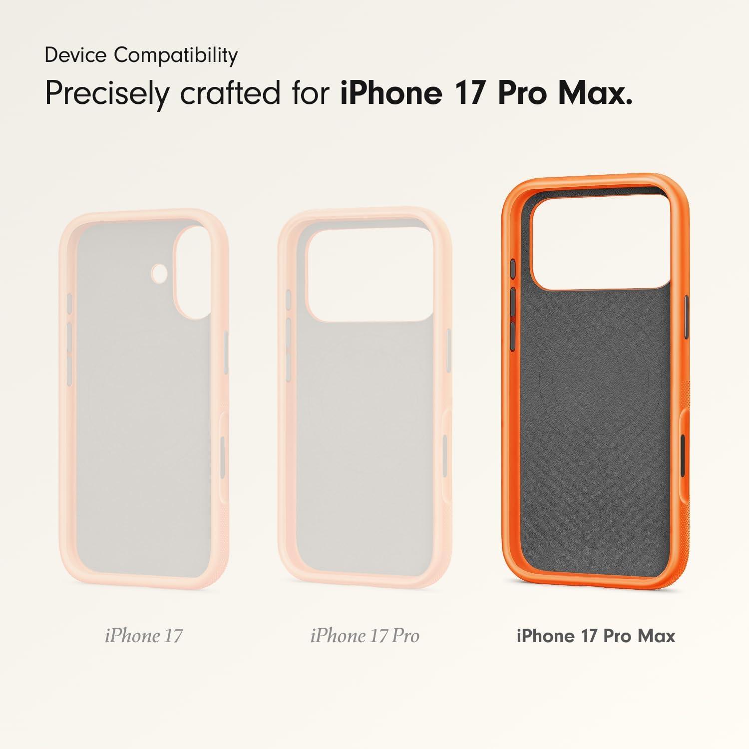 imageBeats iPhone 17 Pro Max Rugged Case with MagSafe ampamp Camera Control Scratch ampamp Drop Tested Matte Texture with Microfiber Lining Rocky BlueSierra Orange