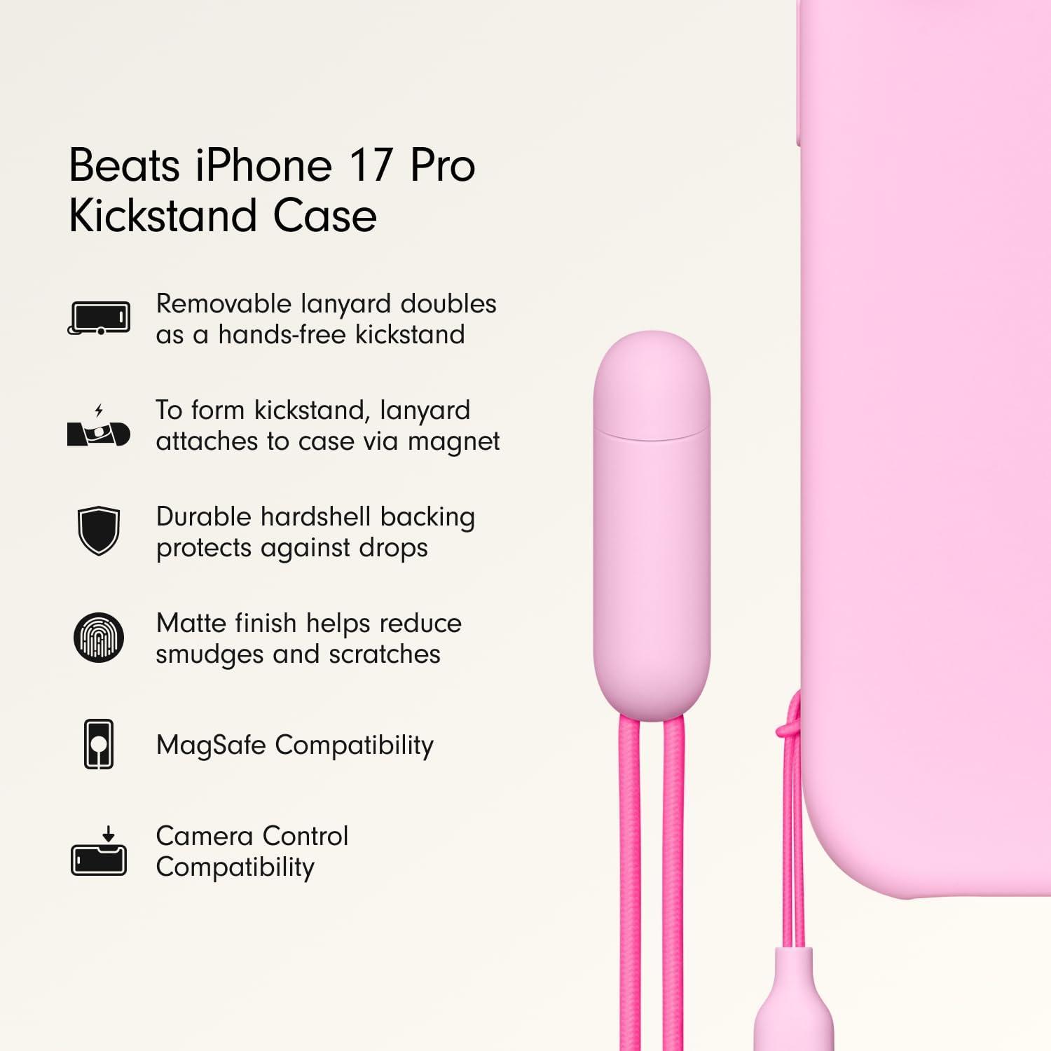 imageBeats iPhone 17 Pro Rugged Case with MagSafe ampamp Camera Control Scratch ampamp Drop Tested Matte Texture with Microfiber Lining Sierra OrangePebble Pink