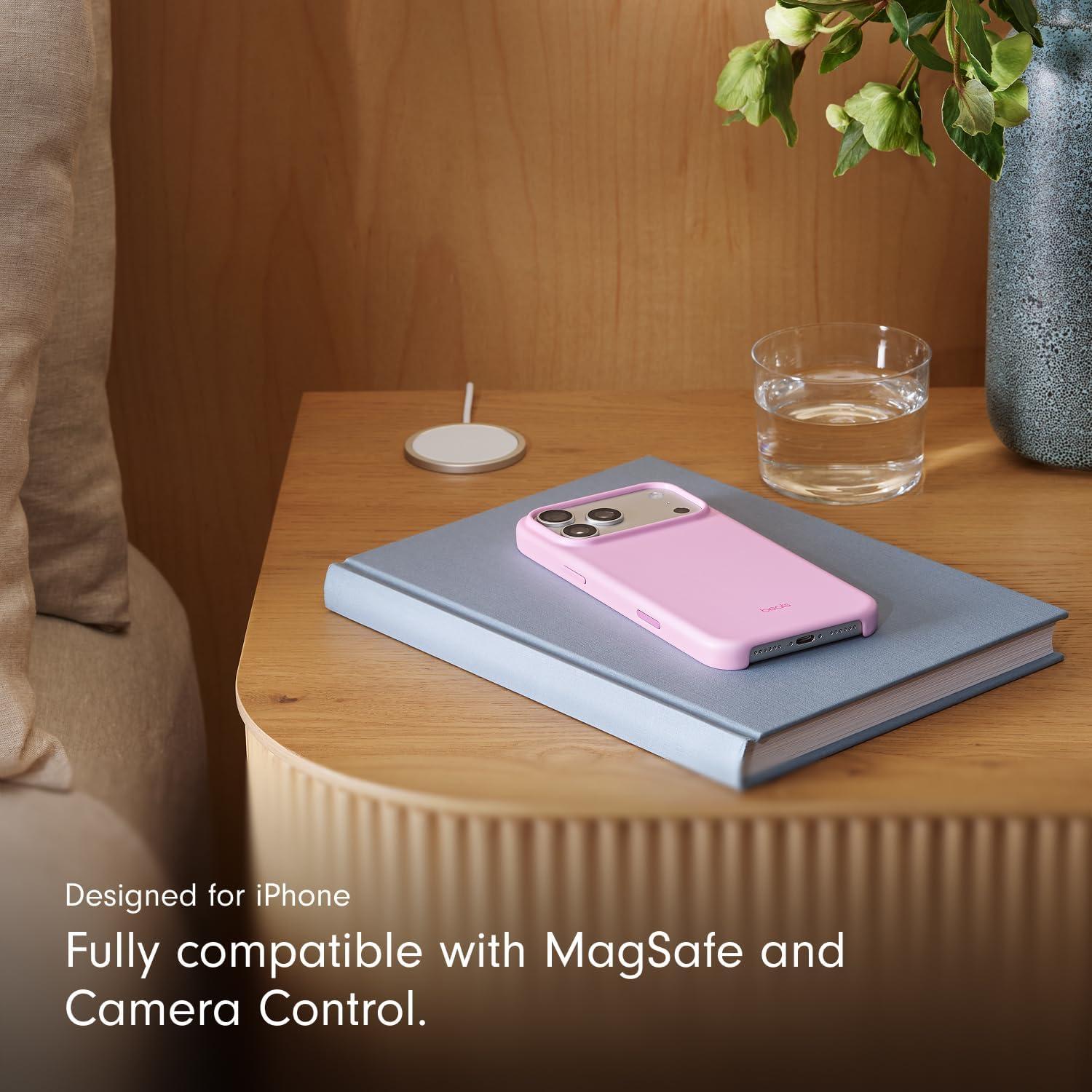 imageBeats iPhone 17 Pro Rugged Case with MagSafe ampamp Camera Control Scratch ampamp Drop Tested Matte Texture with Microfiber Lining Sierra OrangePebble Pink