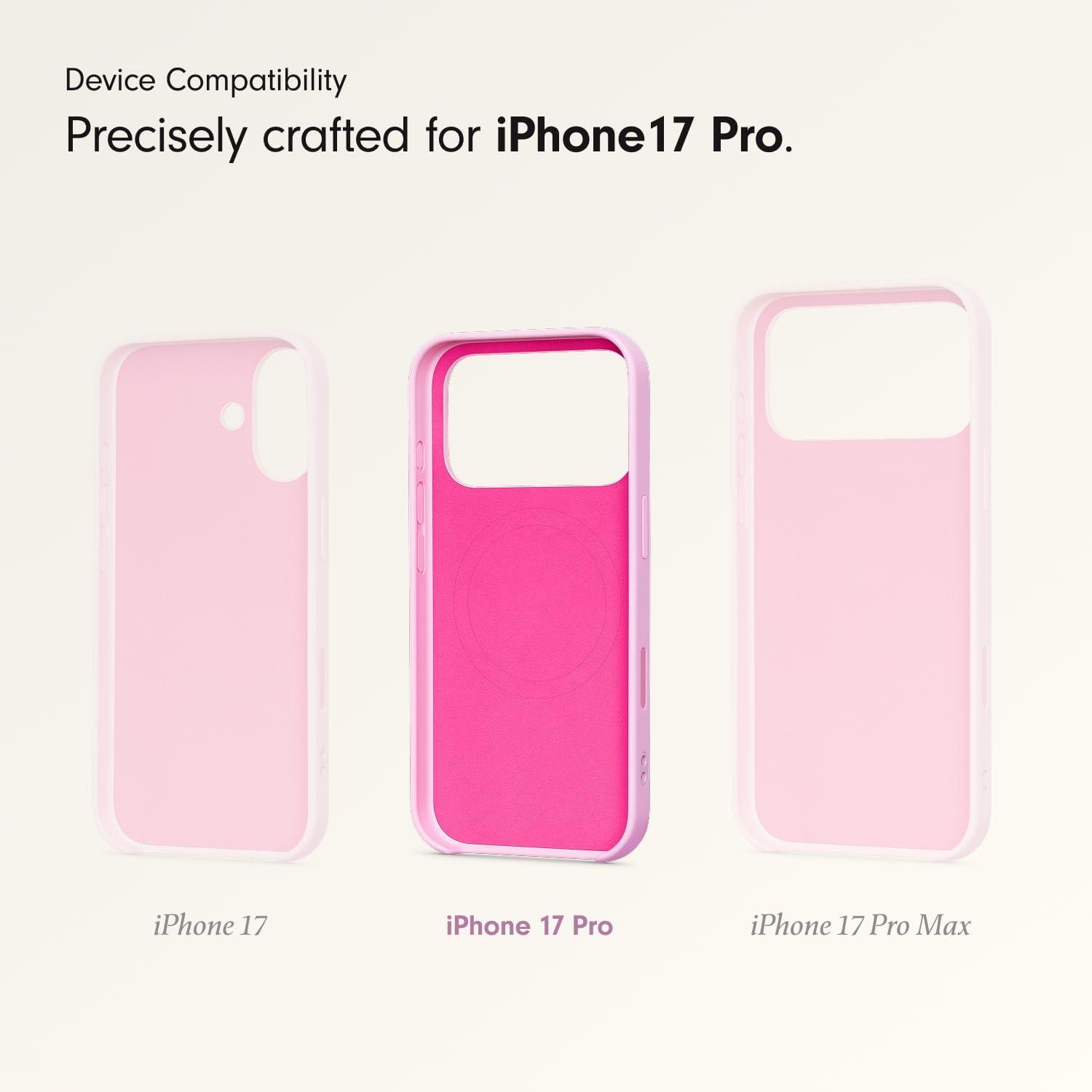 imageBeats iPhone 17 Pro Rugged Case with MagSafe ampamp Camera Control Scratch ampamp Drop Tested Matte Texture with Microfiber Lining Sierra OrangePebble Pink