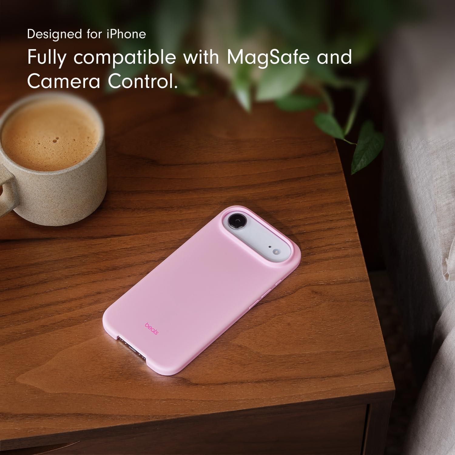 imageBeats iPhone 17 Pro Rugged Case with MagSafe ampamp Camera Control Scratch ampamp Drop Tested Matte Texture with Microfiber Lining Sierra OrangePebble Pink