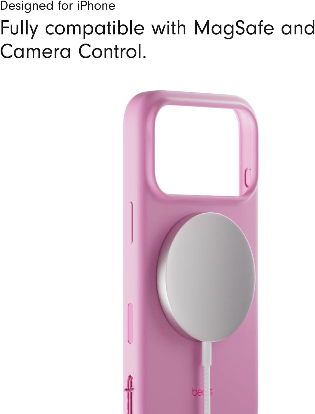 imageBeats iPhone 17 Pro Rugged Case with MagSafe ampamp Camera Control Scratch ampamp Drop Tested Matte Texture with Microfiber Lining Sierra OrangePebble Pink