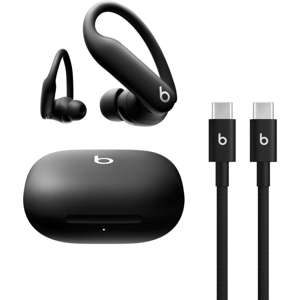 imageBeats Powerbeats Pro 2  Wireless Bluetooth Earbuds with USBC Charging Cables 15 m  Jet BlackJet Black