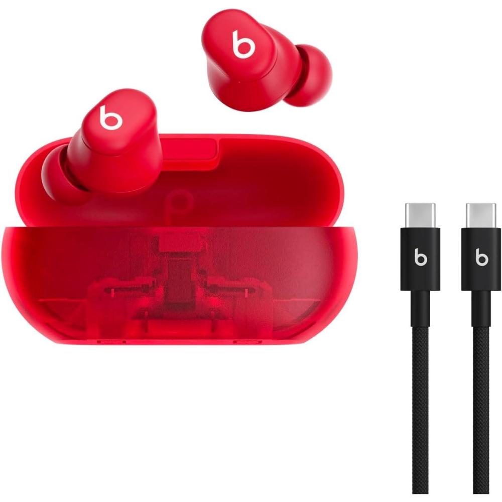 imageBeats Solo Buds  Wireless Bluetooth Earbuds  18 Hours of Battery Life  Apple ampamp Android Compatibility  Builtin Microphone  Matte BlackTransparent Red