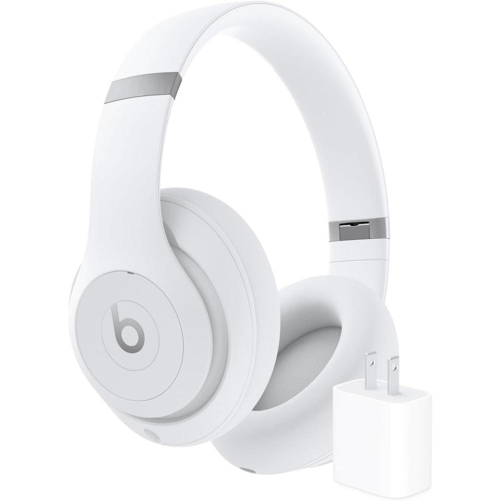 imageBeats Studio Pro Bluetooth Noise Cancelling Headphones with Apple 20W USBC Power Adapter  Matte White