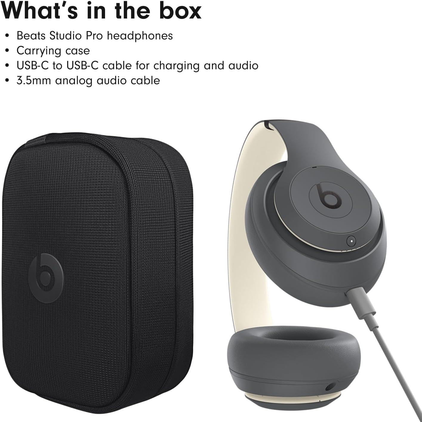 imageBeats Studio Pro Wireless Bluetooth Noise Cancelling Headphones with USBC Charging Cable 20 cm Jet BlackSandstone