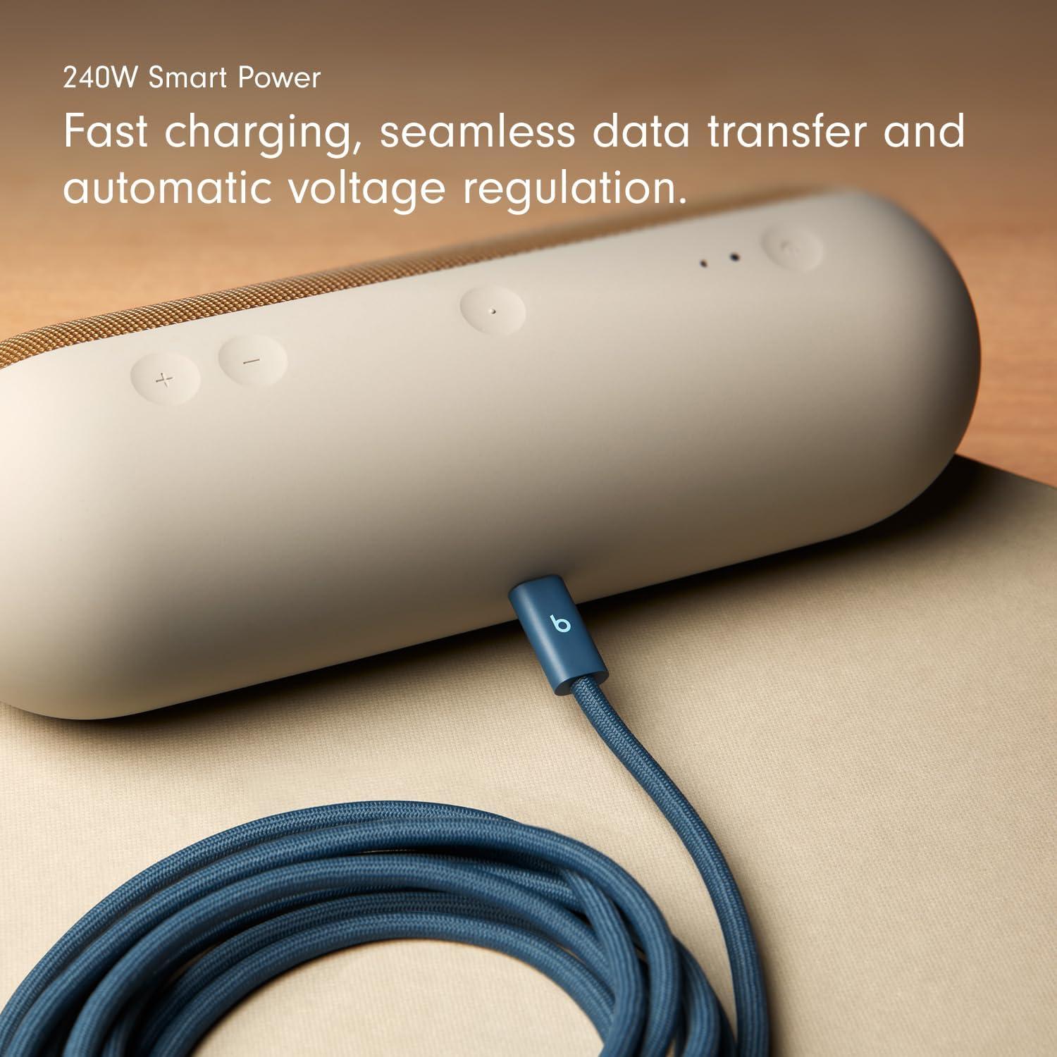 imageBeats 240W USBC to USBC Braided Cable Fast Charging DurableTangle Free Compatible with Apple and Android Devices 3 m10 ft Surge StoneNitro Navy