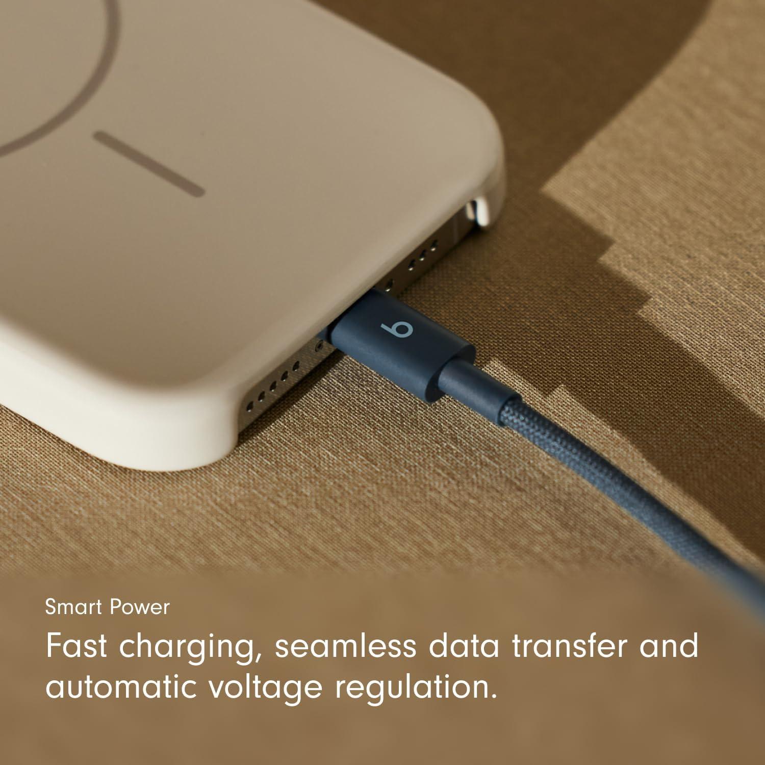 imageBeats 240W USBC to USBC Braided Cable Fast Charging DurableTangle Free Compatible with Apple and Android Devices 3 m10 ft Surge StoneNitro Navy