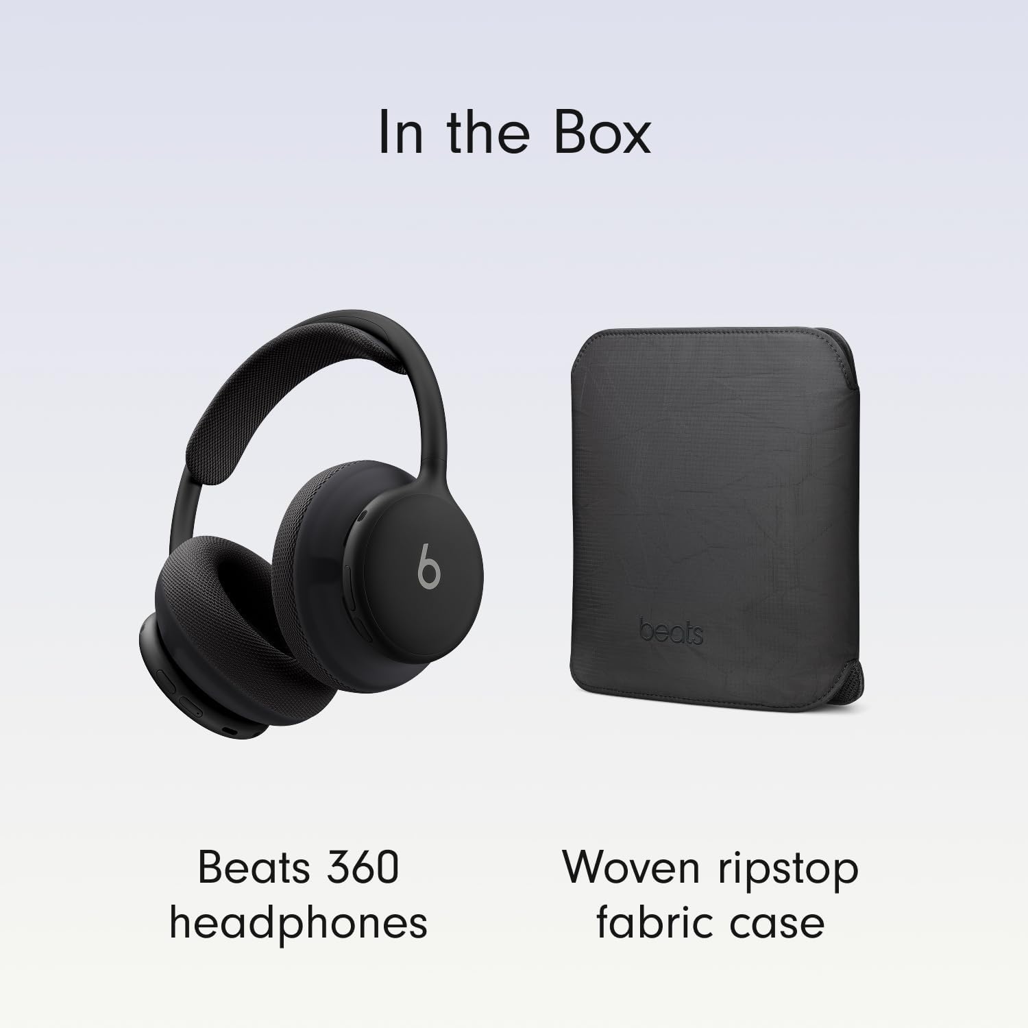 image:imageBeats 360 OverEar Headphones with Interchangeable Cushions Sweat amp Water Resistance and Noise Cancellation Black with Black Performance Knit CushionsBlack